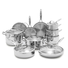 Valencia Pro Stainless Steel Uncoated 17-Piece Cookware Set