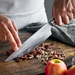 Elite Cutlery 13-Piece Knife Block Set with Dark-Wood Handles