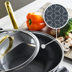 Spectra Gold Thermobond Hybrid Ceramic Nonstick 12" Wok with Lid