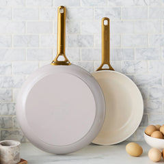 Reserve Pro Ceramic Nonstick 10" and 12" Frypan Set | Oyster