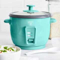 GreenLife 6-Cup Rice Cooker | Turquoise