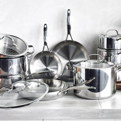 Valencia Pro Stainless Steel Uncoated 17-Piece Cookware Set