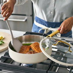 Reserve Pro Uncoated Stainless Steel 12-Piece Cookware Set | Cream