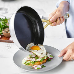 GP5 Stainless Steel 8", 10" and 12" Frypan Set | Champagne Handles