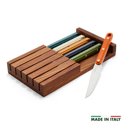 Stanley Tucci™ 6-Piece Steak Knife Set with Wood Tray | Multicolor