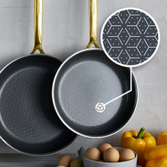 Spectra Gold Thermobond Hybrid Ceramic Nonstick 8", 10" and 12" Frypan Set