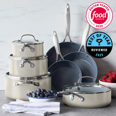 Valencia Pro Ceramic Nonstick 11-Piece Cookware Set | Cream