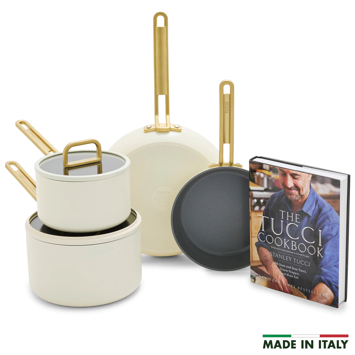 Stanley Tucci™ Ceramic Nonstick 6-Piece Cookware Set | Carrara White