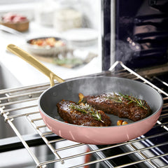 GP5 Colors Ceramic Nonstick 11-Piece Cookware Set with Champagne Handles | Dusty Rose