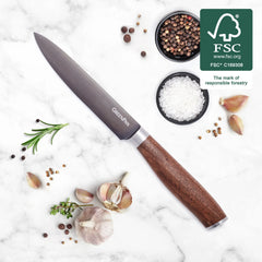 Premiere Titanium Cutlery 5" Utility Knife with Walnut Handle