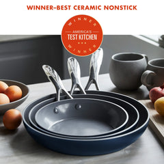 Valencia Pro Ceramic Nonstick 8", 9.5", and 11" Frypan Set | Twilight