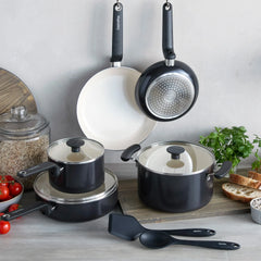 Rio Advanced Ceramic Nonstick 10-Piece Cookware Set | Black