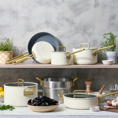 Stanley Tucci™ Ceramic Nonstick 11-Piece Cookware Set | Carrara White