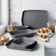 Premiere Ovenware Ceramic Nonstick 5-Piece Set | Gray