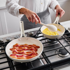 Nova Gallery Ceramic Nonstick 8" and 10" Frypan Set | Cream