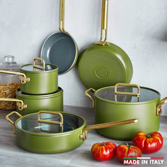 Stanley Tucci™ Ceramic Nonstick 11-Piece Cookware Set | Tuscan Olive