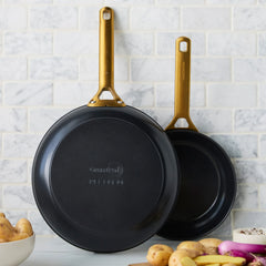 Reserve Pro Ceramic Nonstick 10" and 12" Frypan Set | Black