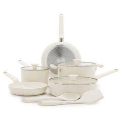 Rio Advanced Ceramic Nonstick 10-Piece Cookware Set | Cream