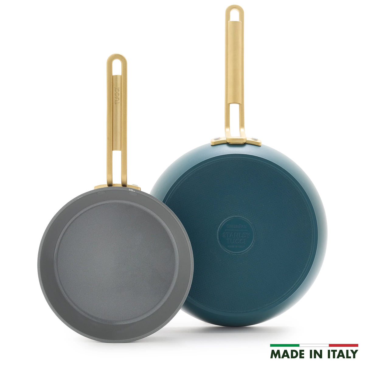 Stanley Tucci™ Ceramic Nonstick 8" and 10" Frypan Set | Venetian Teal