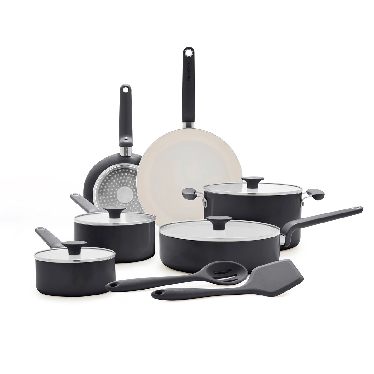 Rio Advanced Ceramic Nonstick 12-Piece Cookware Set | Black