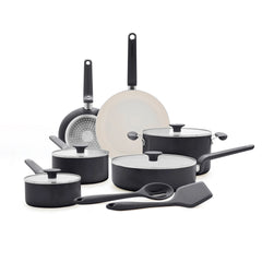 Rio Advanced Ceramic Nonstick 12-Piece Cookware Set | Black