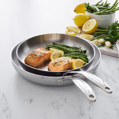 Valencia Pro Stainless Steel Uncoated 10" and 12" Frypan Set