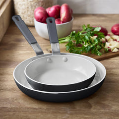 Bobby Flay by GreenPan Professional Ceramic Nonstick 8" and 10" Frypan Set | Graphite