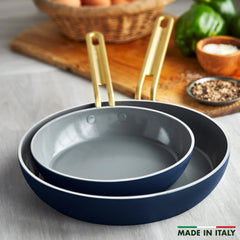 Stanley Tucci™ Ceramic Nonstick 4-Piece Frypan Set | Marino Blue