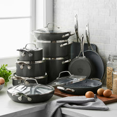 Valencia Pro Ceramic Nonstick 19-Piece Cookware Set | Gray