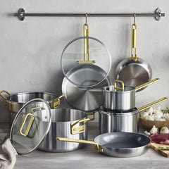 Stanley Tucci™ Mixed Material Stainless Steel 11-Piece Cookware Set