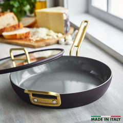 Stanley Tucci™ Ceramic Nonstick 12" Frypan with Lid | Calabrian Fig