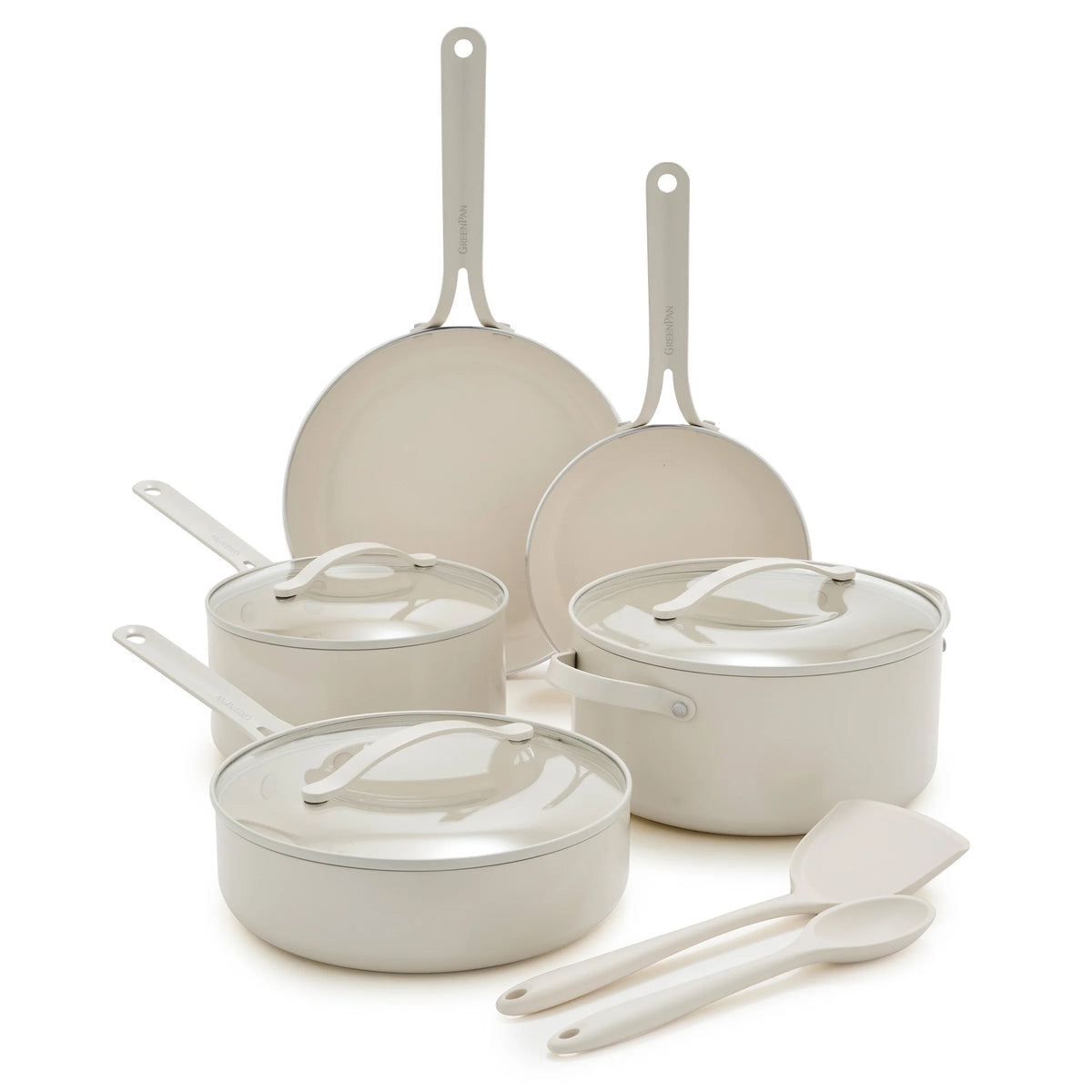 Nova Gallery Ceramic Nonstick 10-Piece Cookware Set | Cream