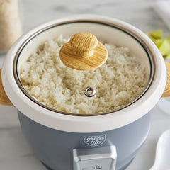 GreenLife 6-Cup Rice Cooker | Quartz Gray