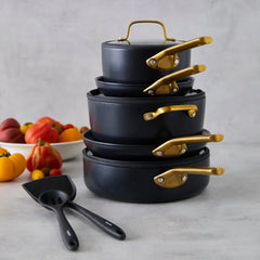 Reserve Pro Ceramic Nonstick 11-Piece Cookware Set | Black