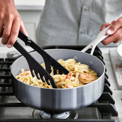 Premiere Silicone Locking Pasta Tongs | Black