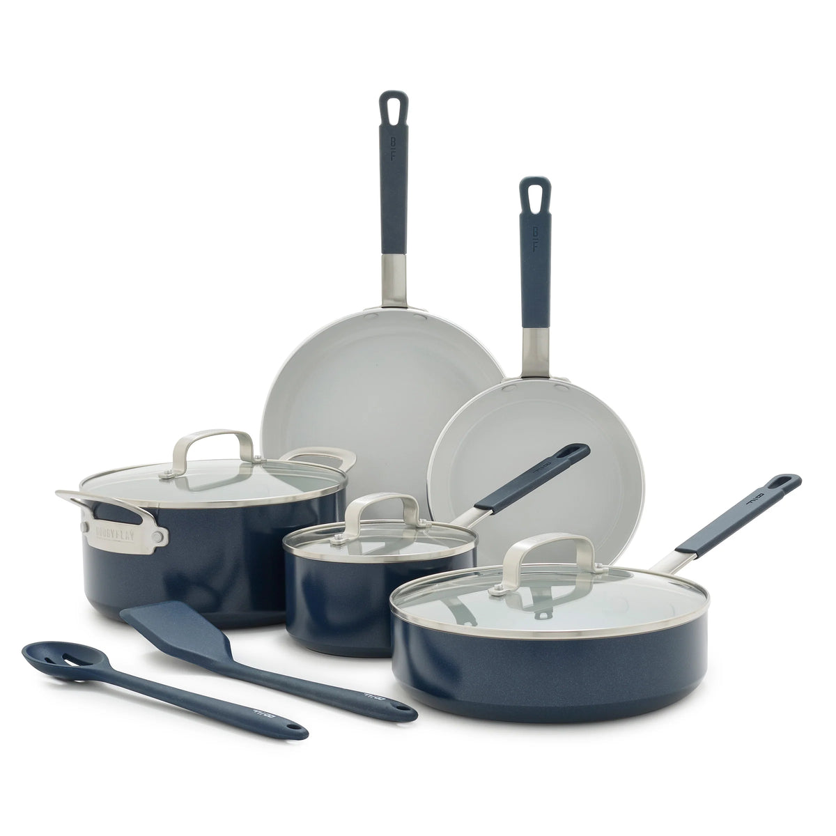 Bobby Flay by GreenPan Professional Ceramic Nonstick 10-Piece Cookware Set | Oxford Blue
