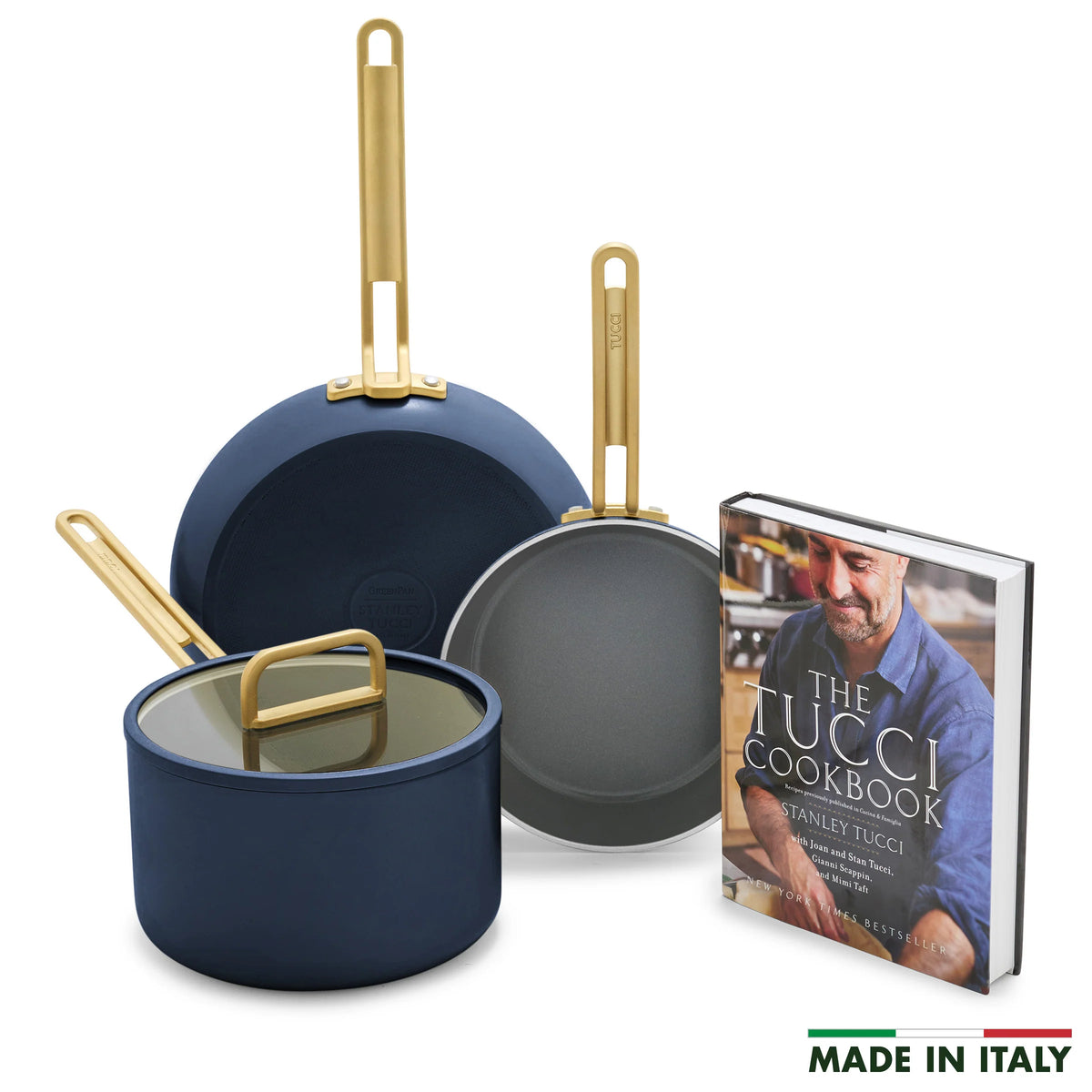 Stanley Tucci™ Ceramic Nonstick 4-Piece Chef Set | Marino Blue
