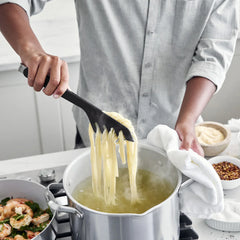 Premiere Silicone Locking Pasta Tongs | Black