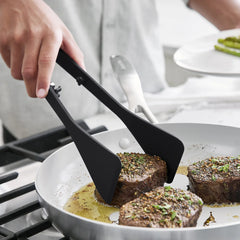 Premiere Silicone Wide Tongs | Black