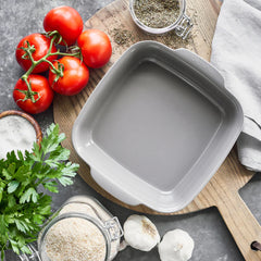 Premiere Ovenware Ceramic Nonstick 8" x 8" Square Baker | Gray