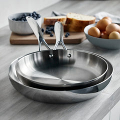 Valencia Pro Stainless Steel Uncoated 10" and 12" Frypan Set
