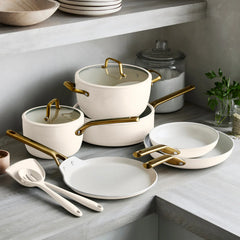 Reserve Pro Ceramic Nonstick 11-Piece Cookware Set | Cream