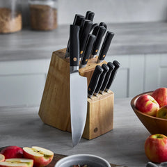 Elite Cutlery 13-Piece Knife Block Set with Black Handles