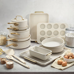 Reserve Pro 18-Piece Cookware & Bakeware Set | Cream