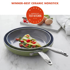 Valencia Pro Ceramic Nonstick 9.5" and 11" Frypan Set | Sage