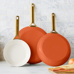 Reserve Pro Ceramic Nonstick 8", 10" and 12" Frypan Set | Harvest