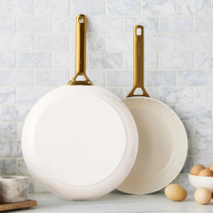 Reserve Pro Ceramic Nonstick 10" and 12" Frypan Set | Cream