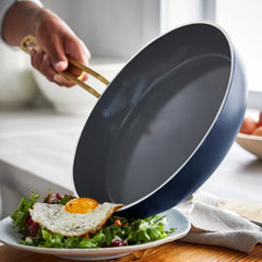 Stanley Tucci™ Ceramic Nonstick 8" and 10" Frypan Set | Marino Blue